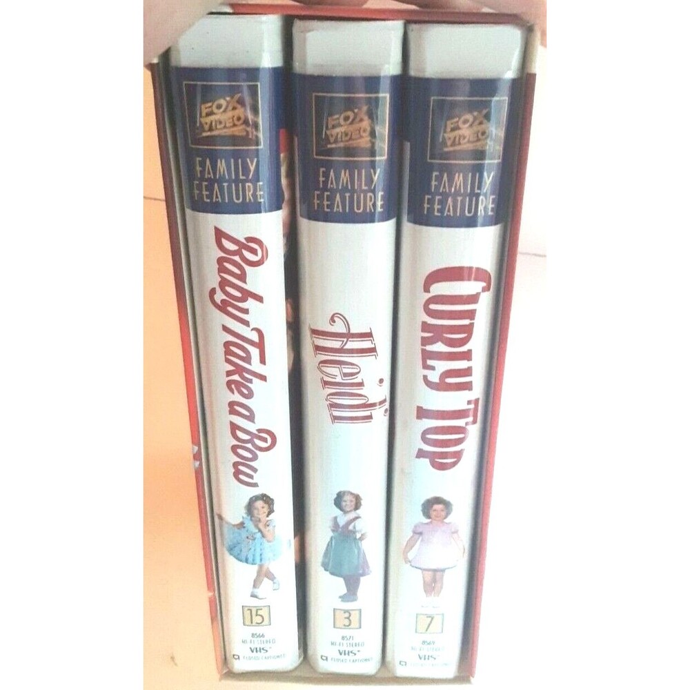 Shirley Temple VHS 3 Tape Gift Set "Curly Top" "Heidi" "Baby Take a Bow"